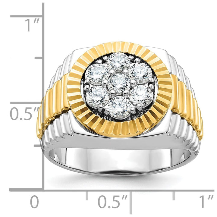 14k Two-Tone Gold IB Goodman I1 Quality Diamond Round Men's Ring