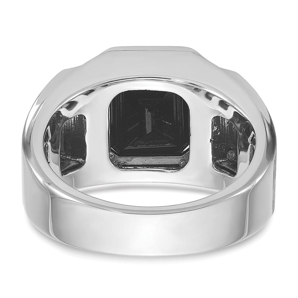 14k Two-Tone Gold IB Goodman Octagon Onyx Diamond Men's Ring
