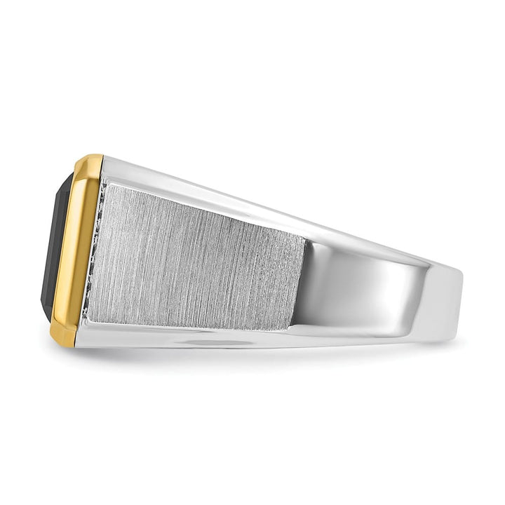 14k Two-Tone Gold IB Goodman Octagon Onyx Diamond Men's Ring