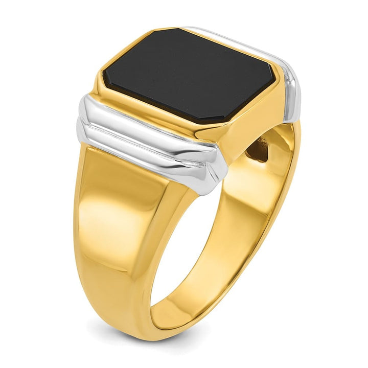 14k Two-Tone Gold IB Goodman Octagon Onyx Men's Ring