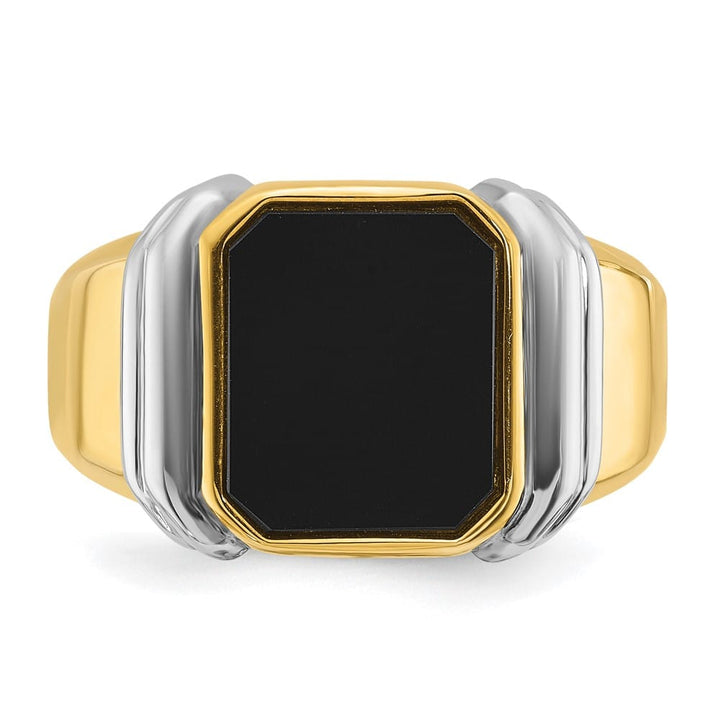 14k Two-Tone Gold IB Goodman Octagon Onyx Men's Ring