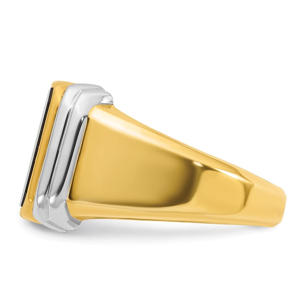 14k Two-Tone Gold IB Goodman Octagon Onyx Men's Ring