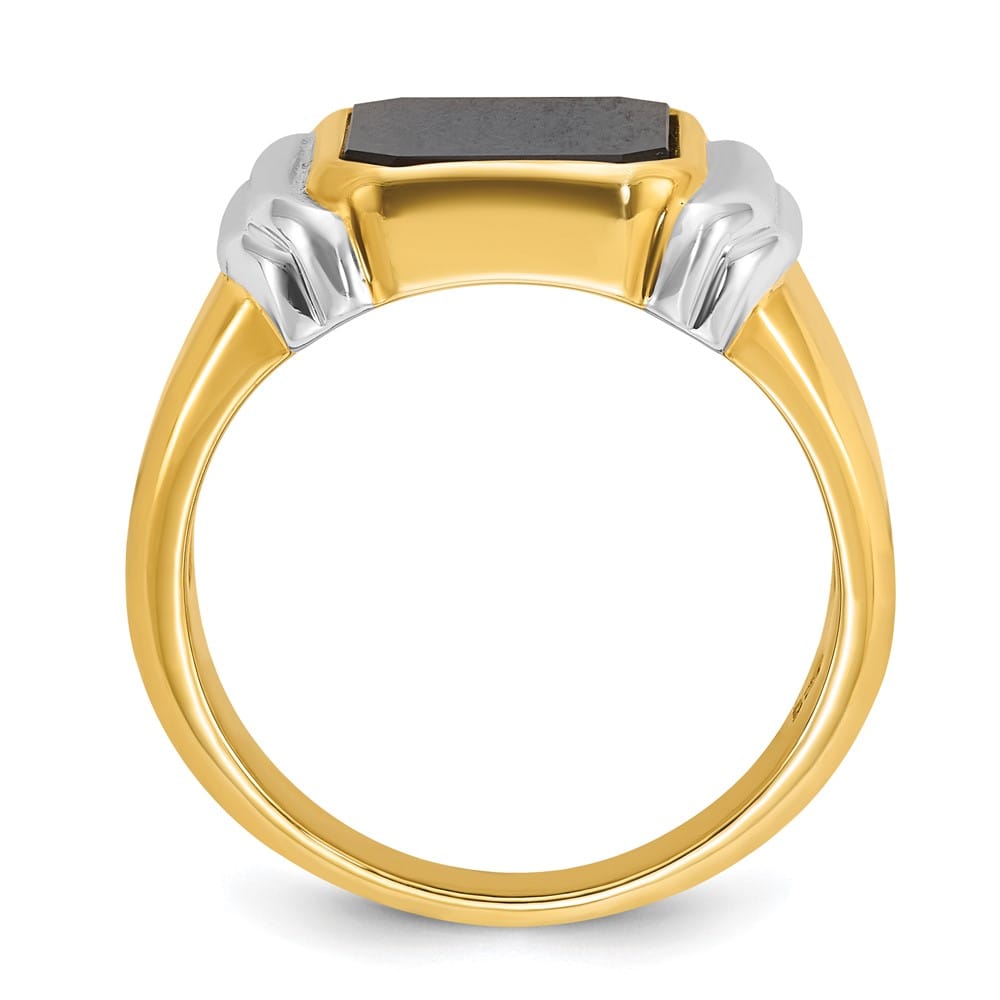 14k Two-Tone Gold IB Goodman Octagon Onyx Men's Ring