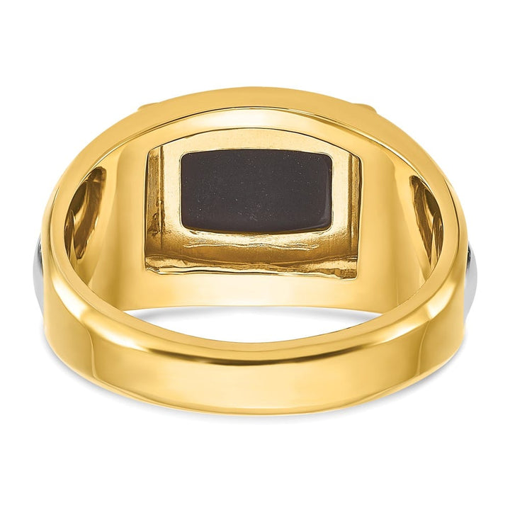 14k Two-Tone Gold IB Goodman Rectangle Onyx Men's Ring