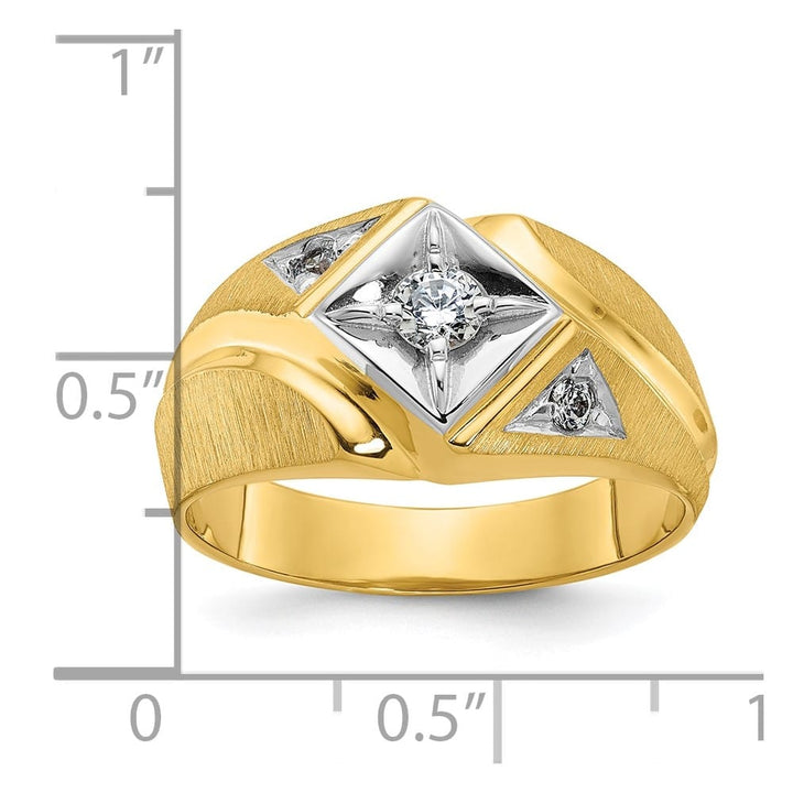14k Two-Tone Gold IB Goodman Satin Diamond Men's Ring