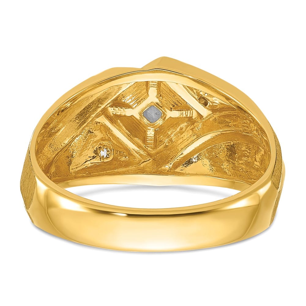 14k Two-Tone Gold IB Goodman Satin Diamond Men's Ring