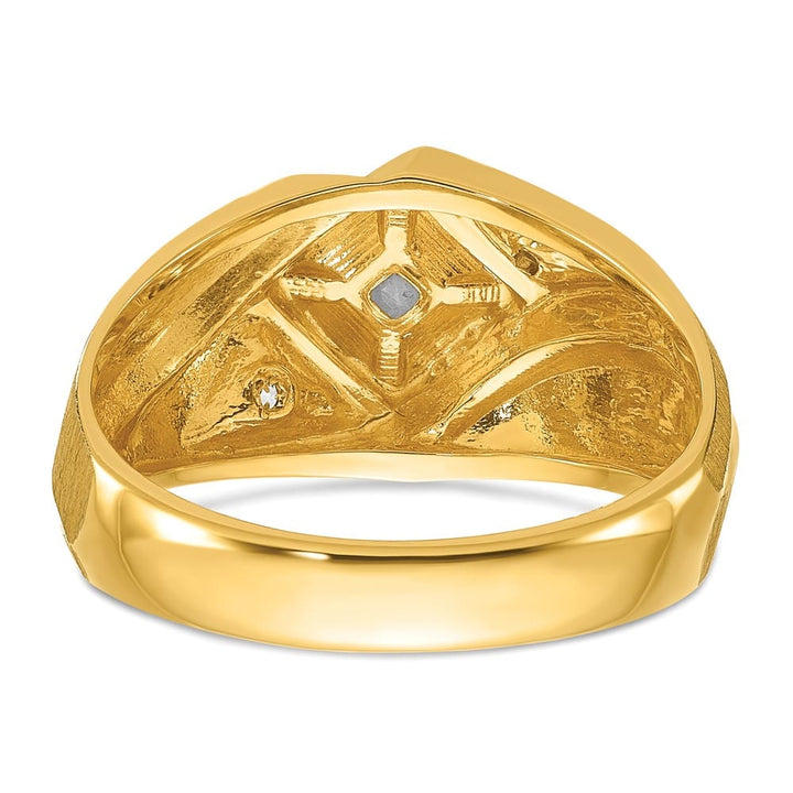 14k Two-Tone Gold IB Goodman Satin Diamond Men's Ring