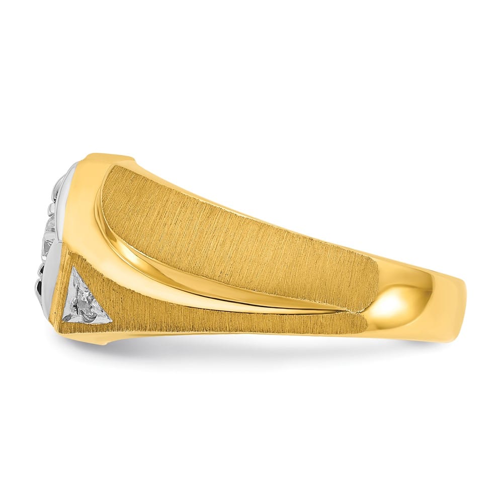 14k Two-Tone Gold IB Goodman Satin Diamond Men's Ring