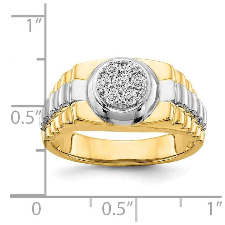 14k Two-Tone Gold IB Goodman SI2/SI3 Diamond Cluster Men's Ring