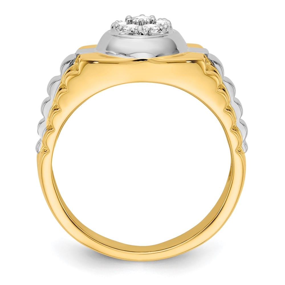 14k Two-Tone Gold IB Goodman SI2/SI3 Diamond Cluster Men's Ring