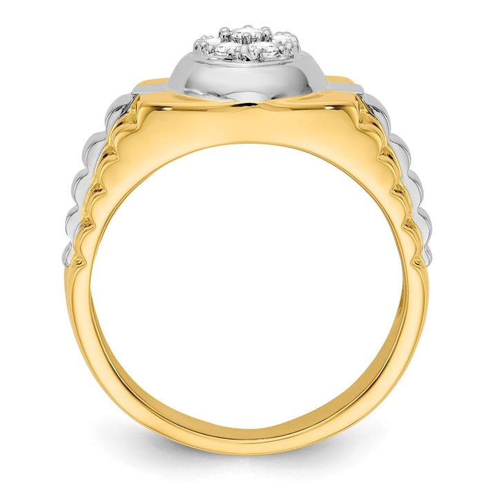 14k Two-Tone Gold IB Goodman SI2/SI3 Diamond Cluster Men's Ring