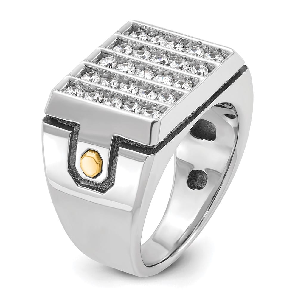 14k Two-Tone Gold IB Goodman with 5-Row I1 Quality Diamond Men's Ring