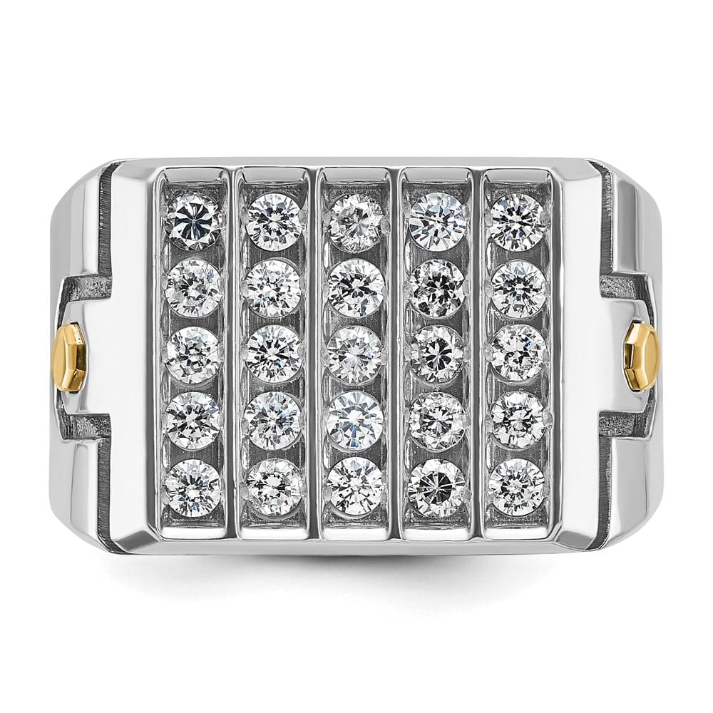 14k Two-Tone Gold IB Goodman with 5-Row I1 Quality Diamond Men's Ring