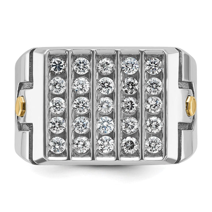 14k Two-Tone Gold IB Goodman with 5-Row I1 Quality Diamond Men's Ring
