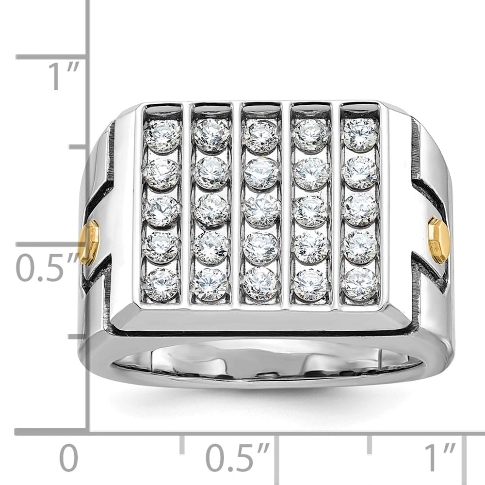 14k Two-Tone Gold IB Goodman with 5-Row I1 Quality Diamond Men's Ring