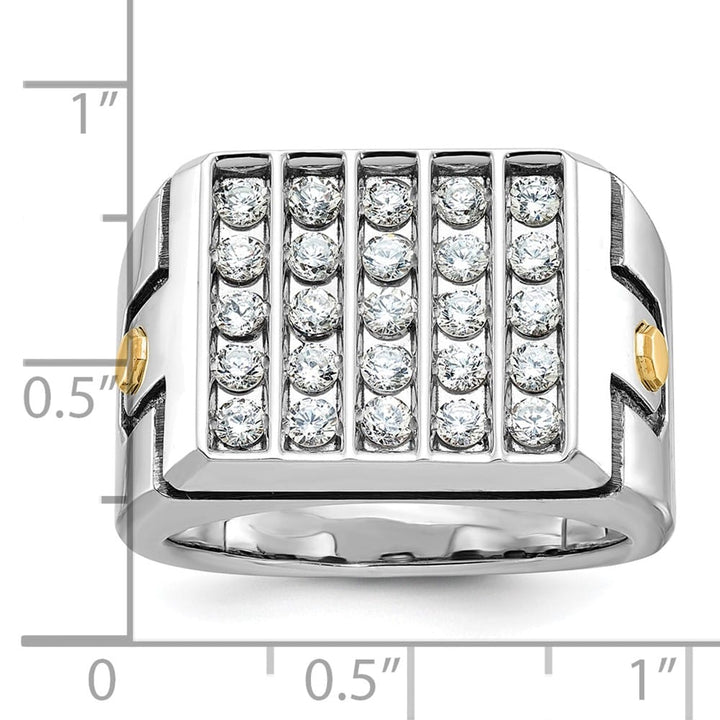 14k Two-Tone Gold IB Goodman with 5-Row I1 Quality Diamond Men's Ring