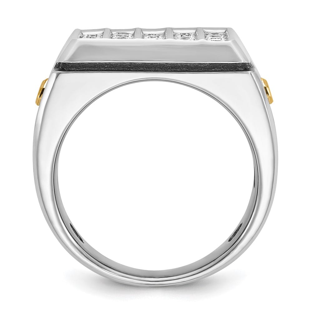 14k Two-Tone Gold IB Goodman with 5-Row I1 Quality Diamond Men's Ring