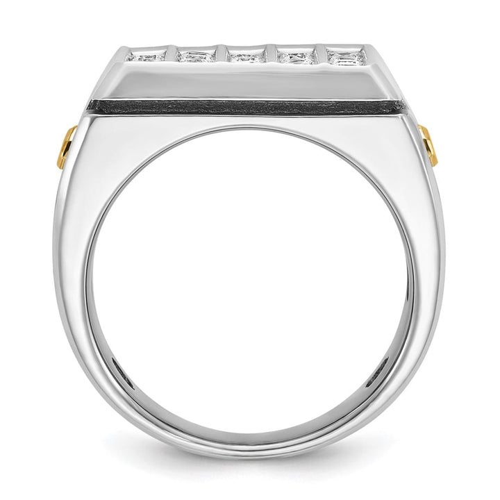 14k Two-Tone Gold IB Goodman with 5-Row I1 Quality Diamond Men's Ring