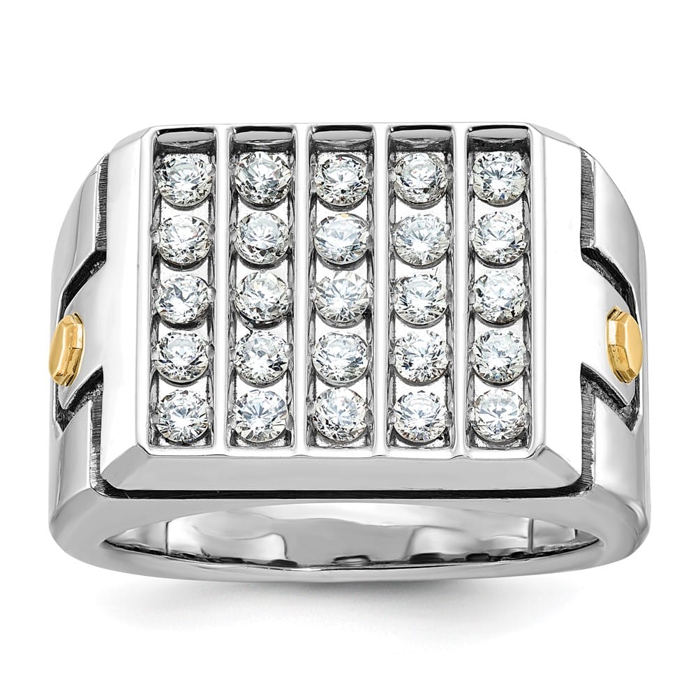 14k Two-Tone Gold IB Goodman with 5-Row I1 Quality Diamond Men's Ring
