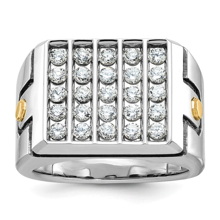 14k Two-Tone Gold IB Goodman with 5-Row I1 Quality Diamond Men's Ring