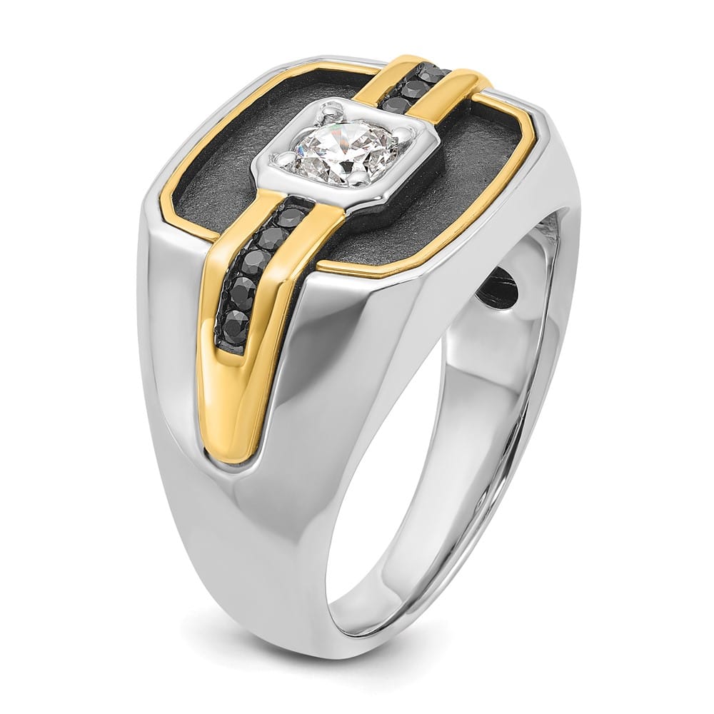 14k Two-Tone Gold IB Goodman with Black and I1 Men's Diamond Ring