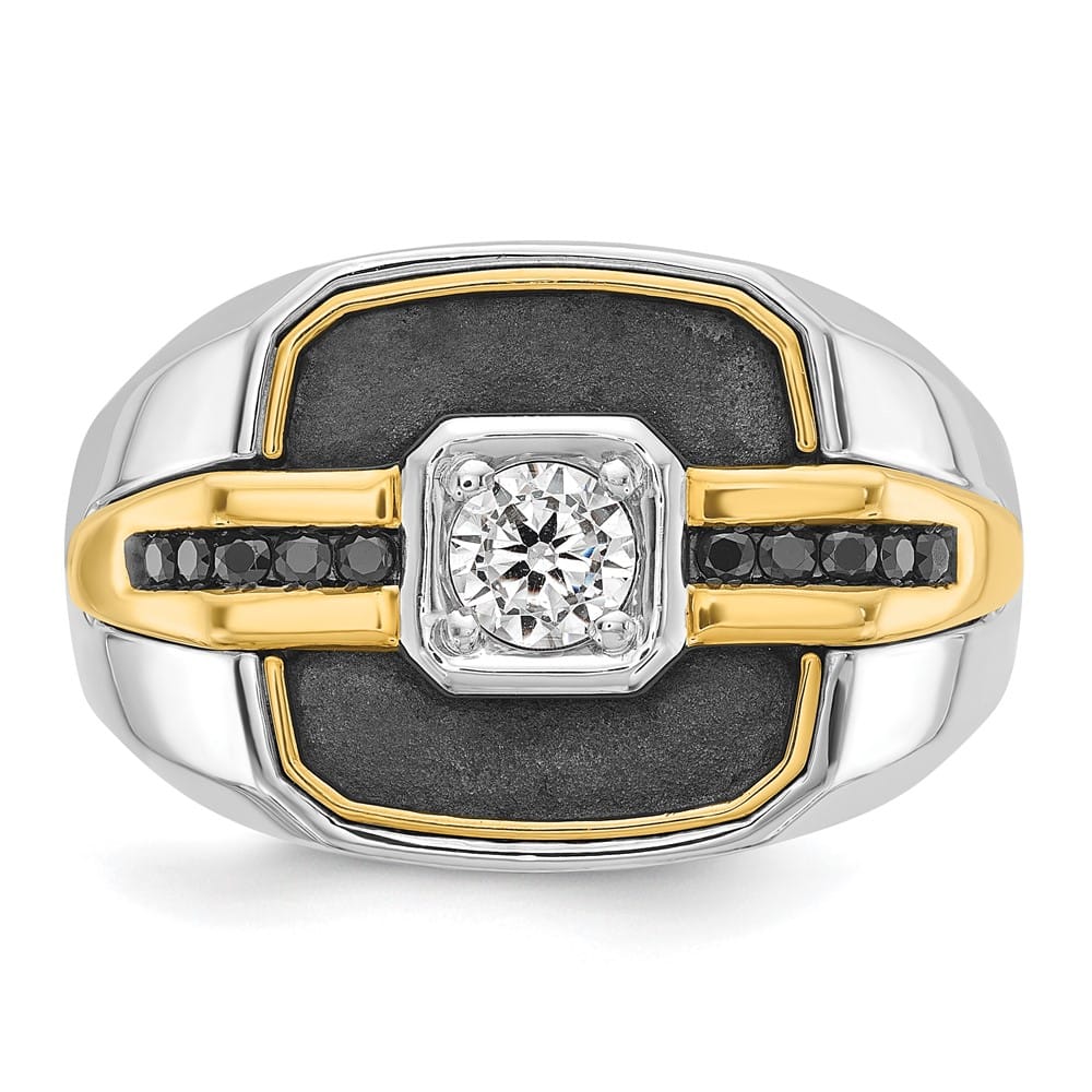14k Two-Tone Gold IB Goodman with Black and I1 Men's Diamond Ring