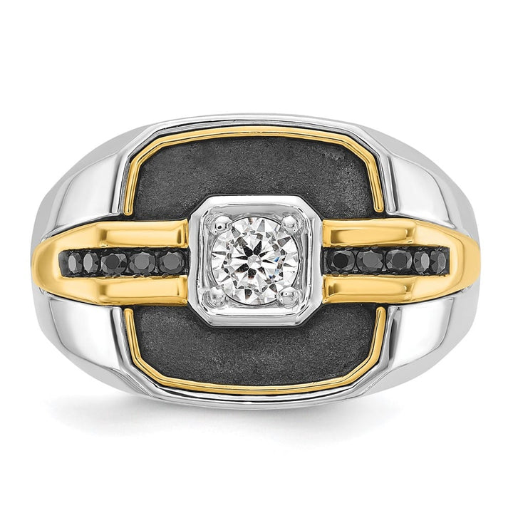 14k Two-Tone Gold IB Goodman with Black and I1 Men's Diamond Ring
