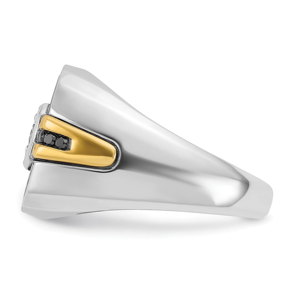 14k Two-Tone Gold IB Goodman with Black and I1 Men's Diamond Ring