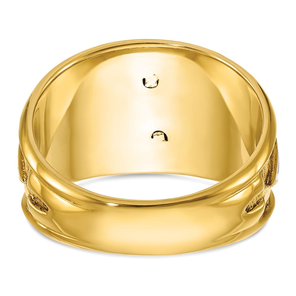 14k Two-Tone Gold IB Goodman with Black and White 32nd Degree Ring