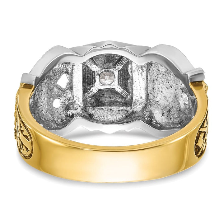 14k Two-Tone Gold IB Goodman with Black Enamel and Men's Masonic Ring