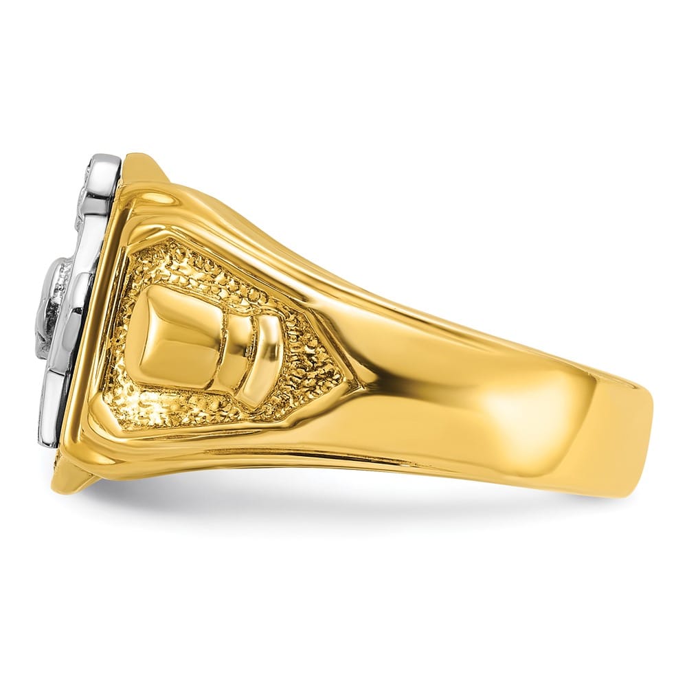 14k Two-Tone Gold IB Goodman with Black Enamel Past Master Men's Ring Stock Size 10 Ring Are Refundable
