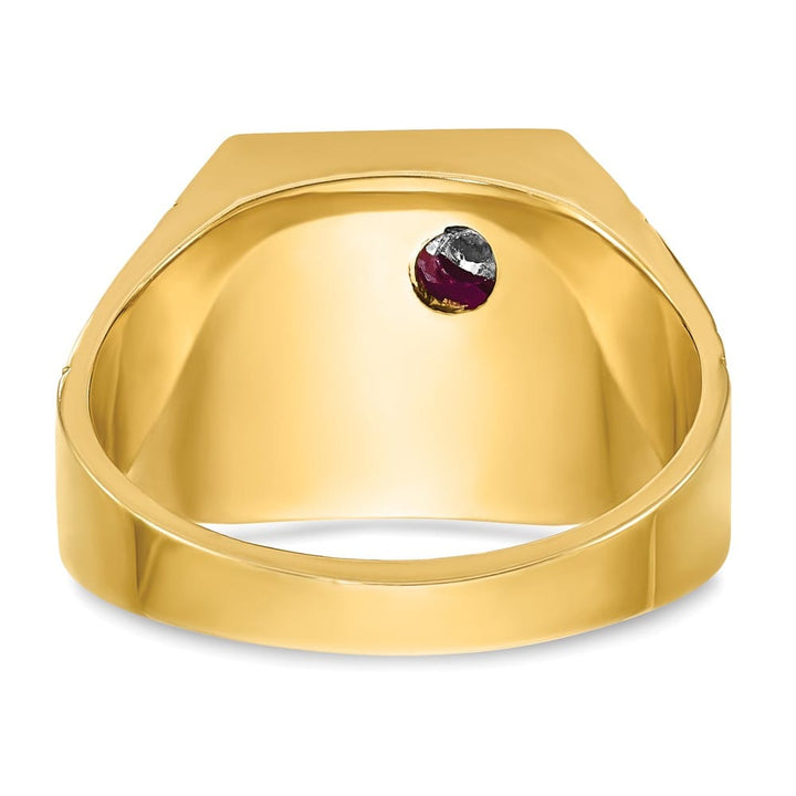 14k Two-Tone Gold IB Goodman with Lab Created Ruby and Blue Lodge Ring