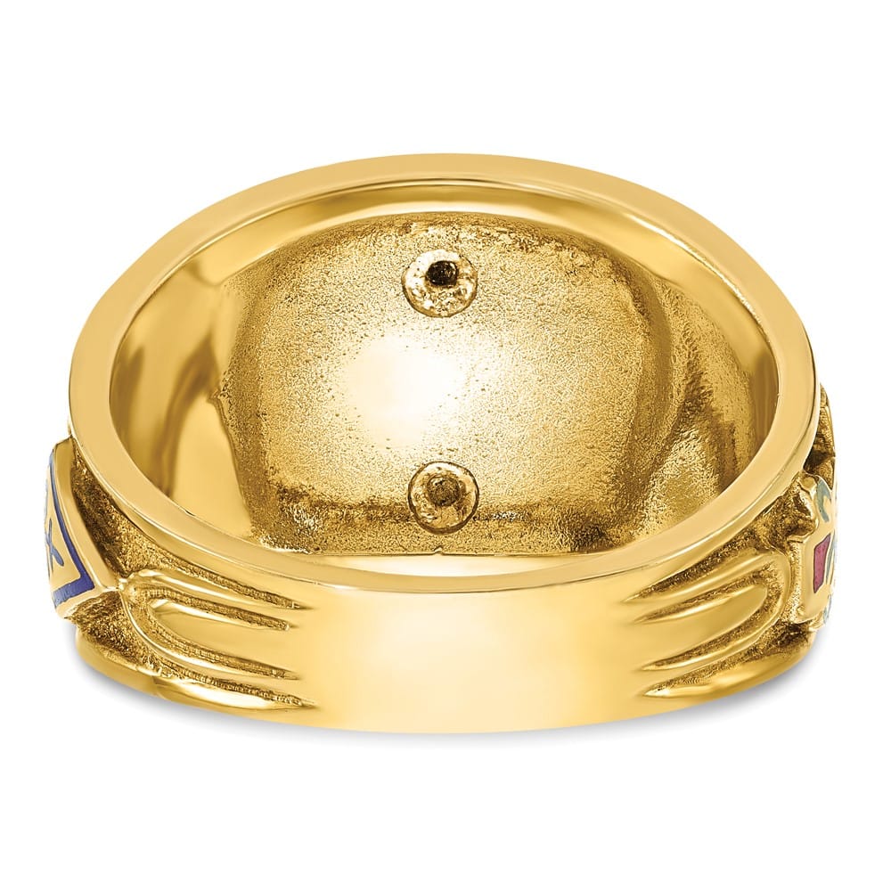 14k Two-Tone Gold IB Goodman with Multi-Color Enamel Masonic Ring