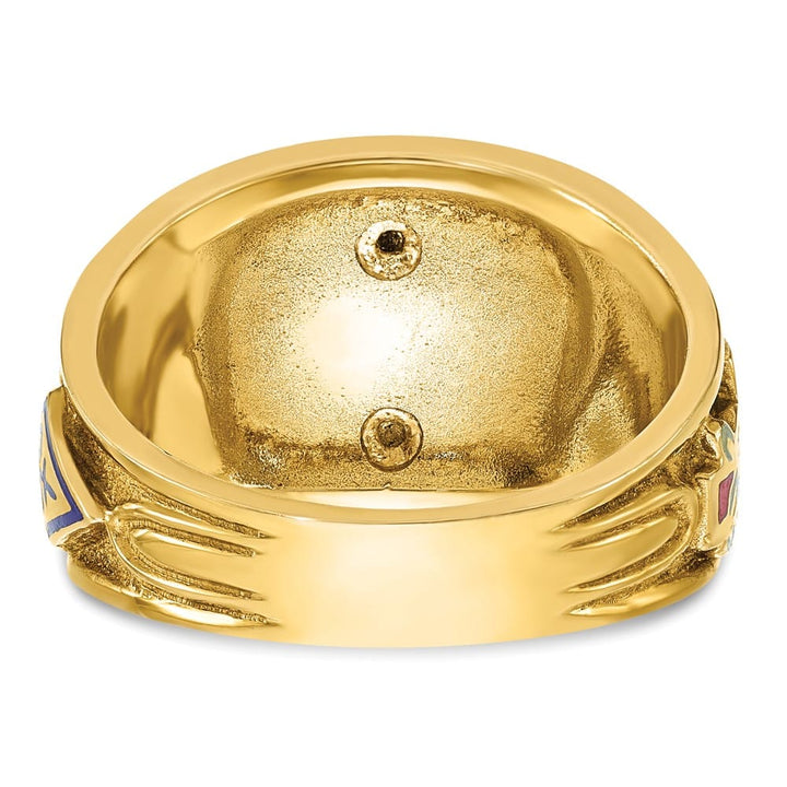 14k Two-Tone Gold IB Goodman with Multi-Color Enamel Masonic Ring