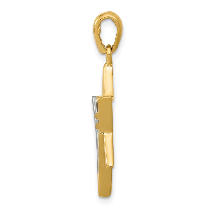 14K Two-Tone Gold Large Solid Star of David Pendant