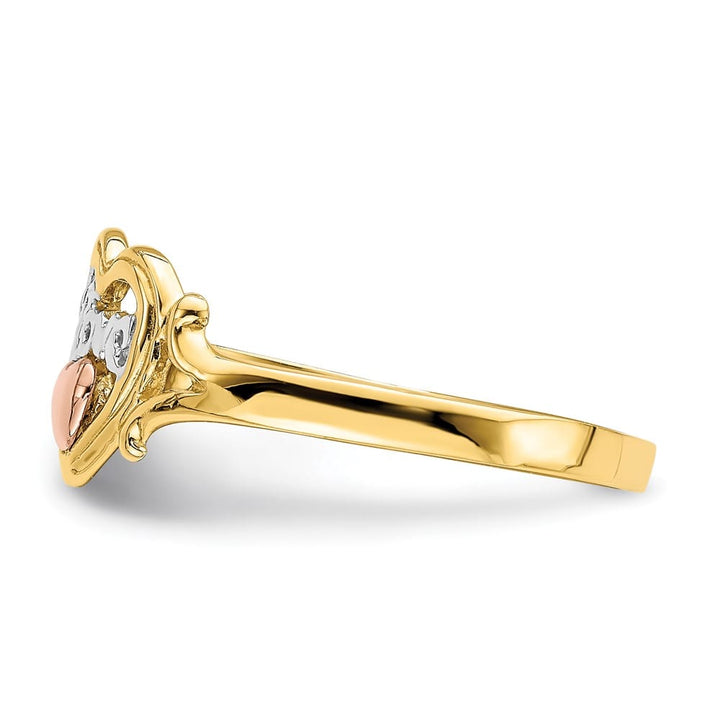 14k Two-Tone Gold Love Heart Ring
