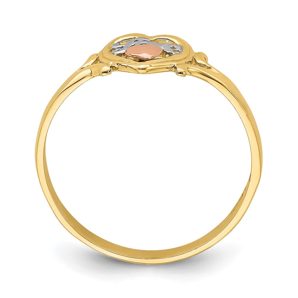 14k Two-Tone Gold Love Heart Ring