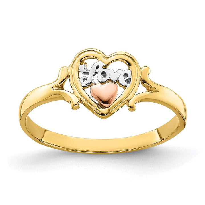 14k Two-Tone Gold Love Heart Ring