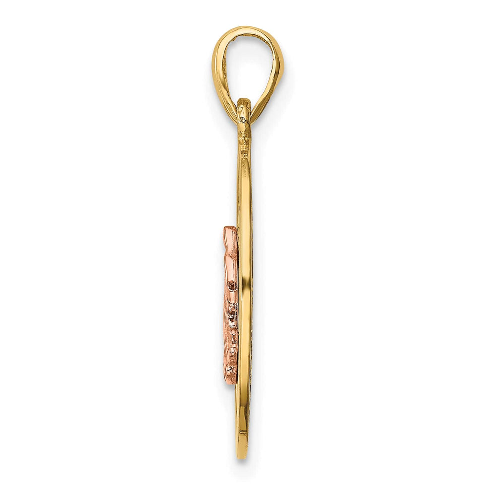 14K Two-Tone Gold Our Lady of Guadalupe Oval Pendant