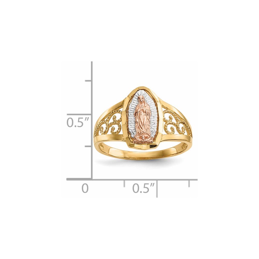14k Two-Tone Gold Our Lady of Guadalupe Ring