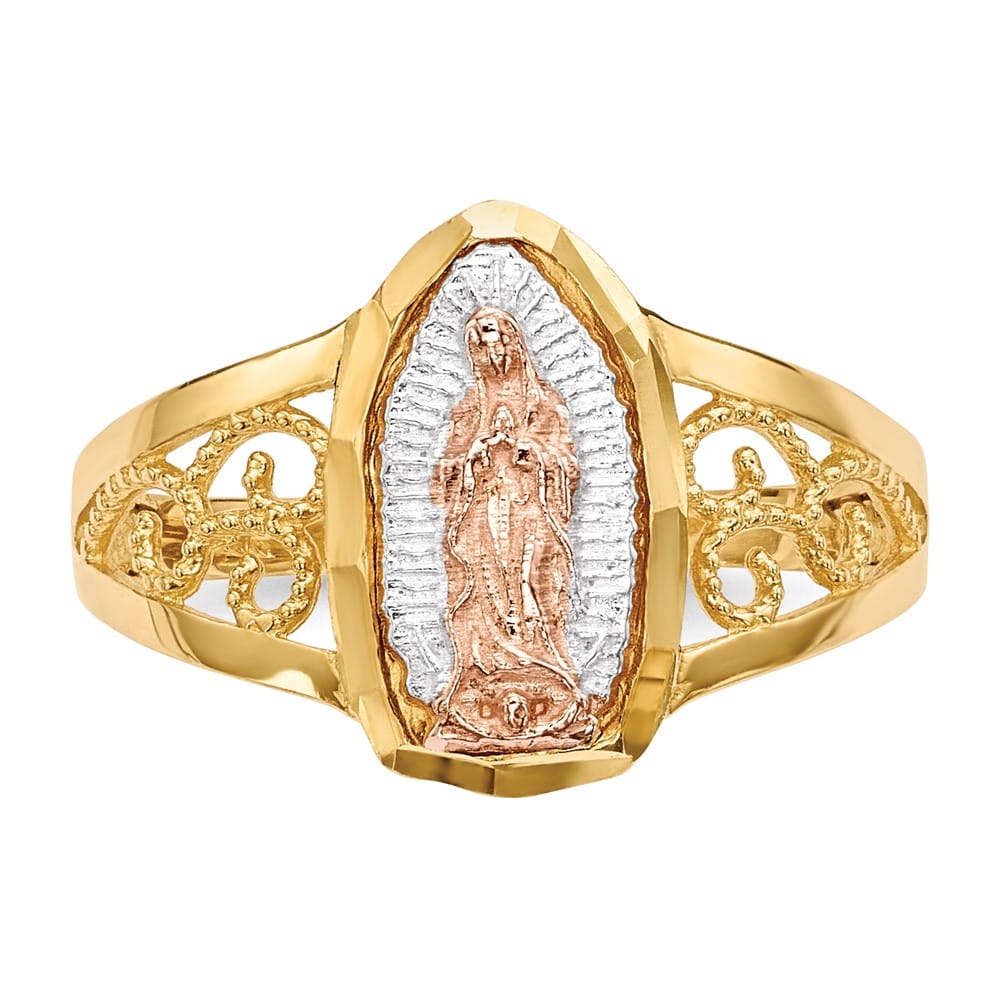 14k Two-Tone Gold Our Lady of Guadalupe Ring