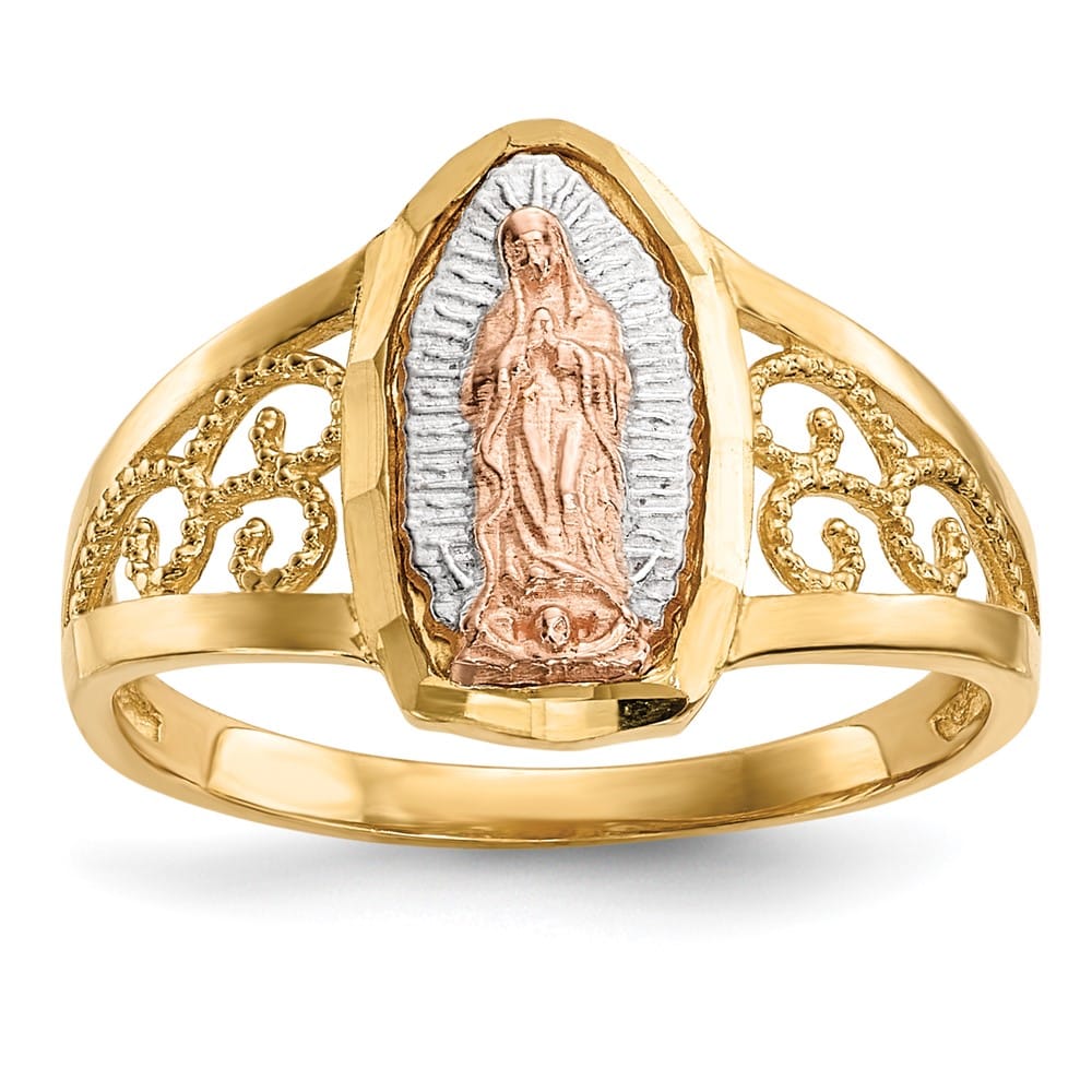 14k Two-Tone Gold Our Lady of Guadalupe Ring