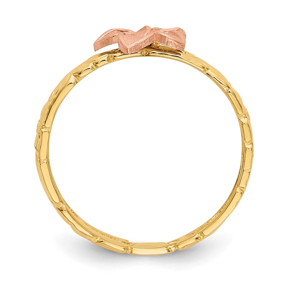 14k Two-Tone Gold Plumeria Ring Refundable Stock Size 3 Only