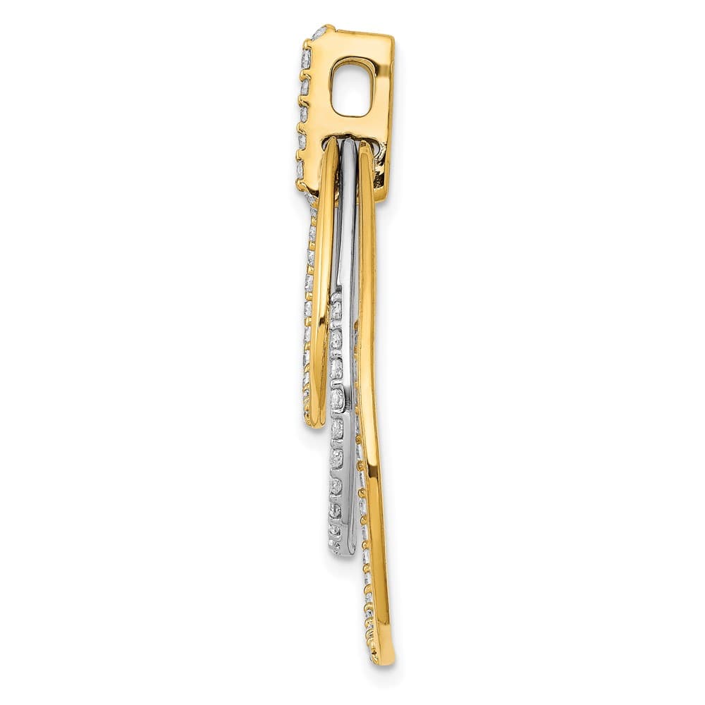 14K Two-Tone Gold Polished 1/2 ct Diamond Triple Teardrop Pendant