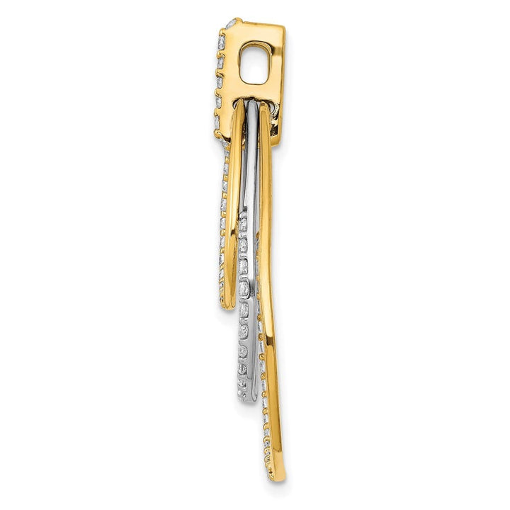 14K Two-Tone Gold Polished 1/2 ct Diamond Triple Teardrop Pendant