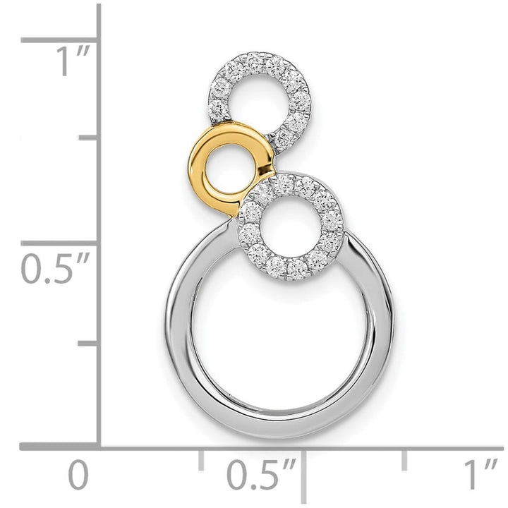 14K Two-Tone Gold Polished 1/6 ct Diamond Circles Chain Slide