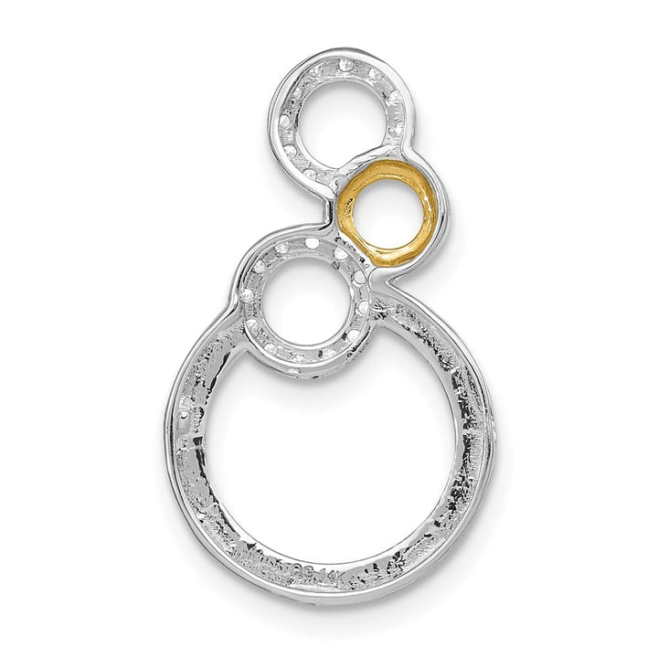 14K Two-Tone Gold Polished 1/6 ct Diamond Circles Chain Slide