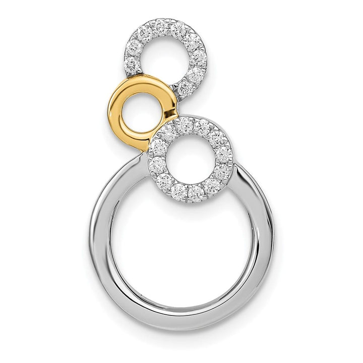 14K Two-Tone Gold Polished 1/6 ct Diamond Circles Chain Slide