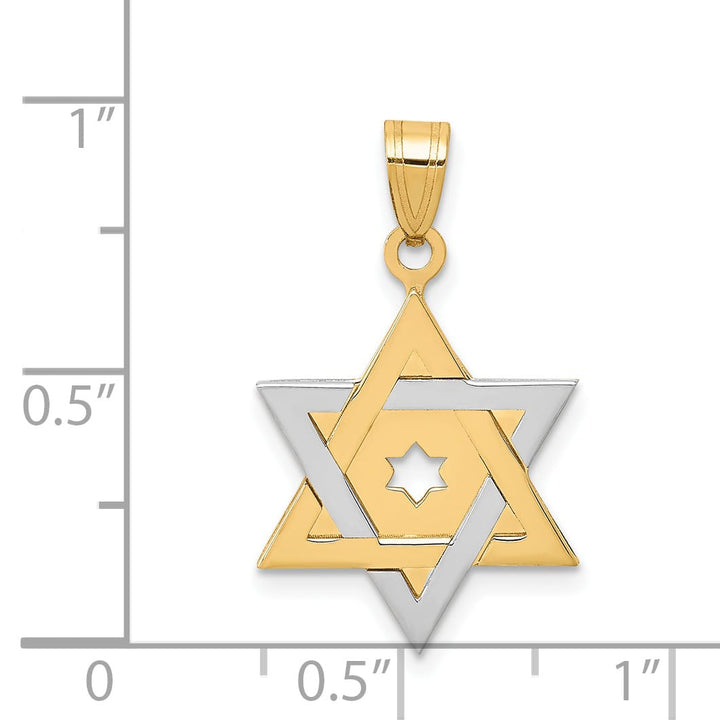 14K Two-Tone Gold Small Classic Star Of David Pendant