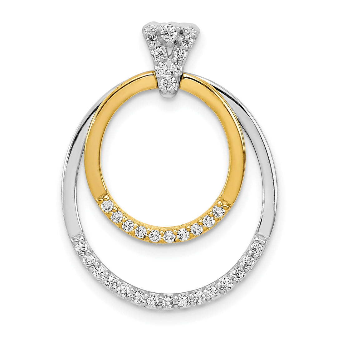 14K Two-Tone Gold Two Tone 1/4 ct Lab Grown Diamond Double Pendant